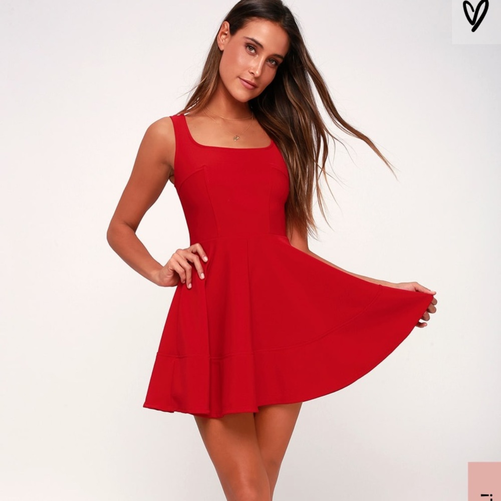 “Home before daylight” Super cute red skater dress